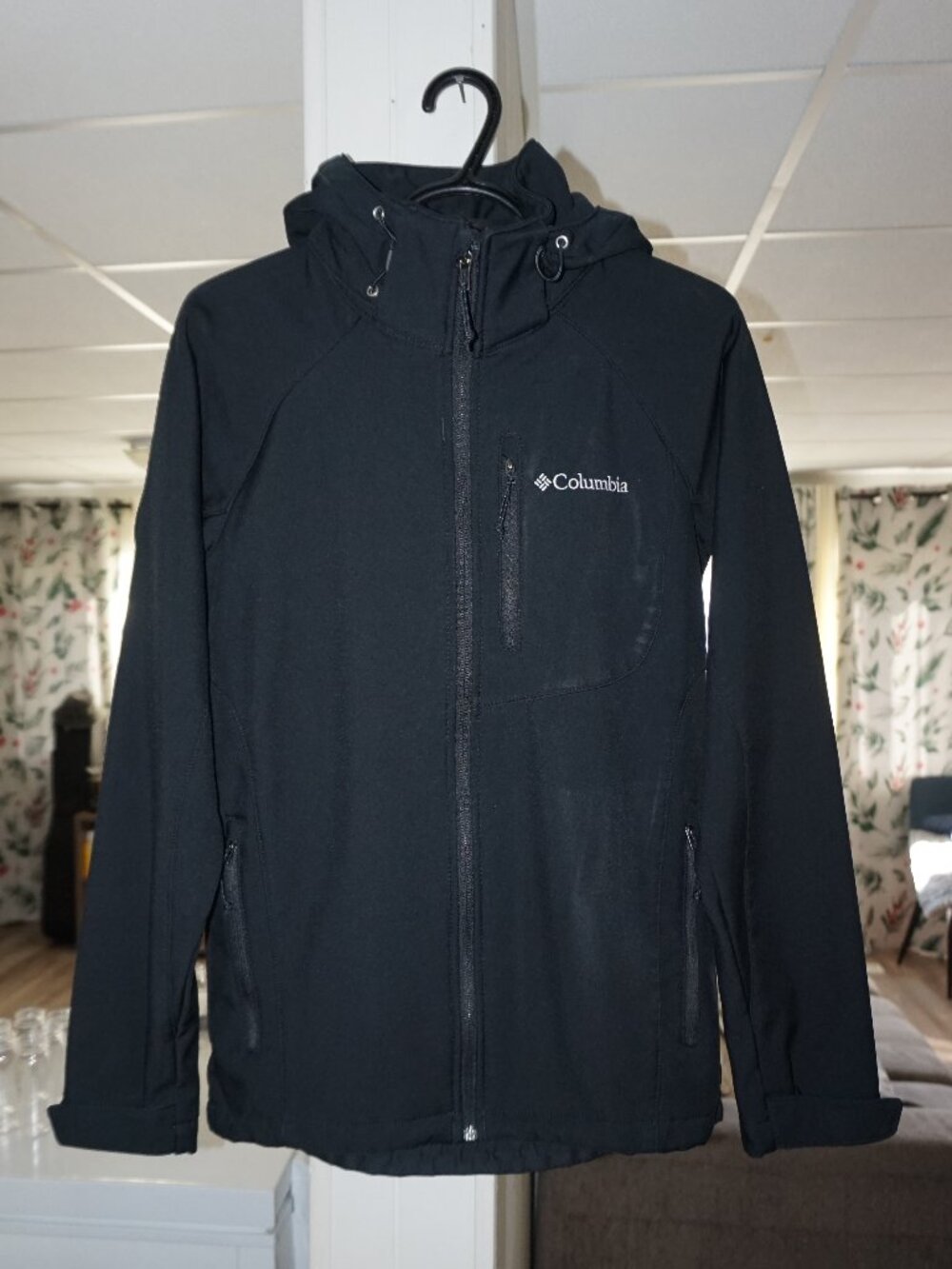 Columbia Fleece Lined Windbreaker Jacket With Detachable Hood